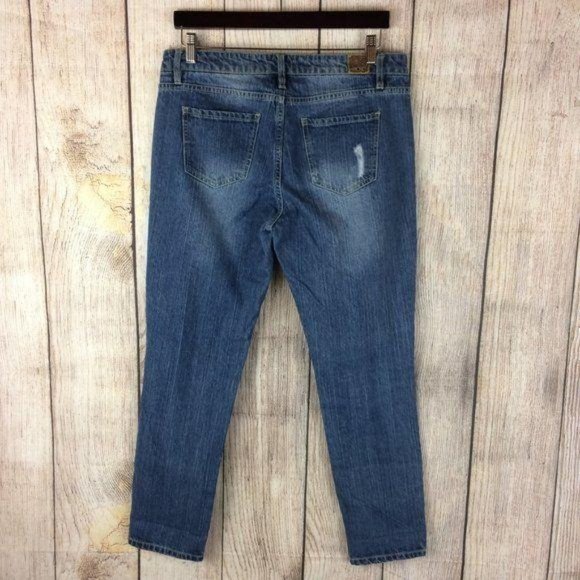 Life In Progress Women's Size 28 Medium Wash Distressed Blue Jeans Destroyed - Picture 2 of 6